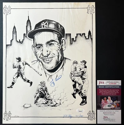 Yogi Berra Signed Ltd. B&W Print JSA Cert w/COA MLB #8 New York Yankees HOF '72! - Image 1 of 4