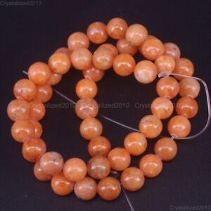 Natural Orange Calcite Gemstone Round Loose Beads 4mm 6mm 8mm 10mm 12mm 15.5"