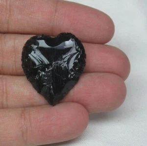 Obsidian Heart Crescent Metaphysical Glass Gemstone 28.05 Ct G 8127 - Picture 1 of 3