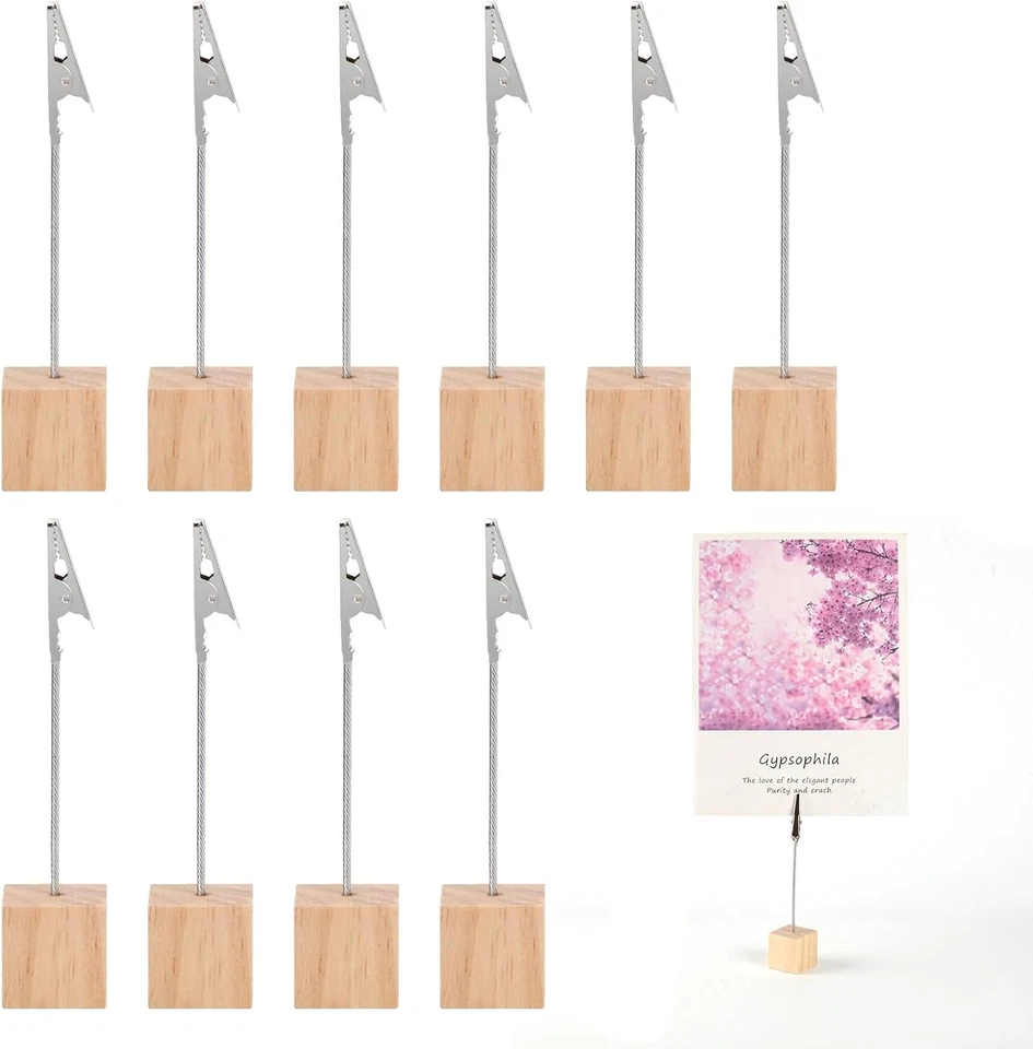 Fotohalter mit Klammern 10 Stück,Postkartenhalter,Memo Clip Halter Ständer,Fotoa - Bild 1 von 4