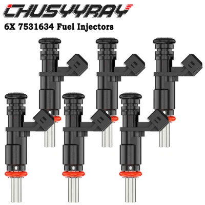6X Inyectores de combustible genuinos 7531634 para BMW X5 3,0 L I6 2007, 2008, 2009, 2010 Foto 1 de 4