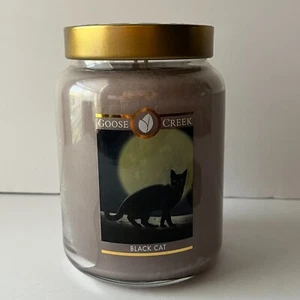 RARE & RETIRED Goose Creek Large Jar Candle 24 oz Black Cat Masculine Scent LOVE - Picture 1 of 5