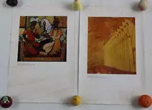 Vintage 1960's 1970's Middle East USSR Russia Art Print Posters x2 - Picture 1 of 4