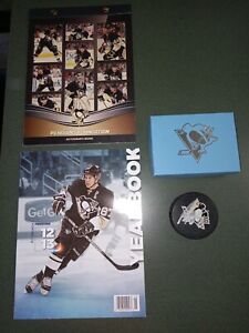 Pittsburgh Penguins Brandon Sutter Puck, 12-13 Yearbook, Autograph Book