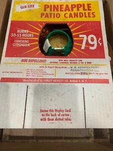Vintage Gurley Box Display Card with 6 Pineapple Patio Candles - Picture 1 of 7