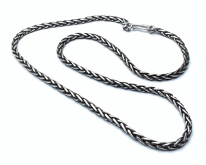 Vintage Solid Sterling Silver 4mm Braided Foxtail 18” Chain Necklace ~ 21.7g - Picture 1 of 6