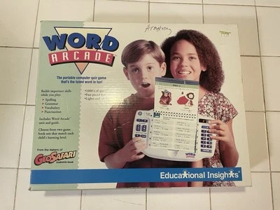 Vintage GeoSafari Word Arcade Educational Insights Portable Quiz Game w/4 Books - Image 1 of 4