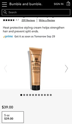 Bumble and bumble. Crema de peinado Bb Repair con secador para cabello dañado 5 oz 150 ml Foto 1 de 2