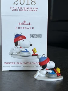 HALLMARK 2018 WINTER FUN WITH SNOOPY # 21 IN SERIES ORNAMENT - Picture 1 of 1