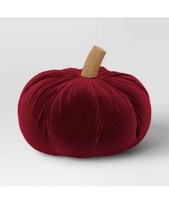 Almohada de calabaza de terciopelo con forma - Umbral 13" (L) x 13" (W) Foto 1 de 4