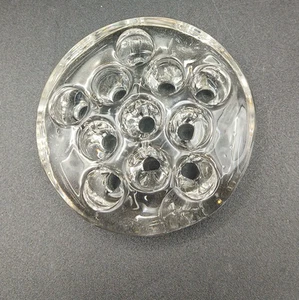 VTG Heavy Clear Glass 11 Hole Flower Frog Holder DOMED Nice - Bild 1 von 1