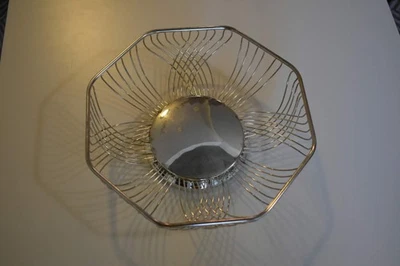 Tazón para servir vintage plateado plateado, tazón para pan Foto 1 de 2