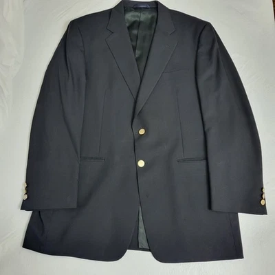 Jaqueta Blazer Burberry London Azul Marinho Modelo T 43L Lã 2 Tons Botões Dourados Clássica - Imagem 1 de 4