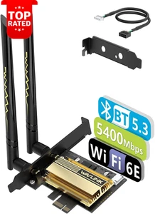 Wifi 6E Tri-Band AX5400M Wireless Network Card with Bluetooth 5.3 for Windows - Picture 1 of 10
