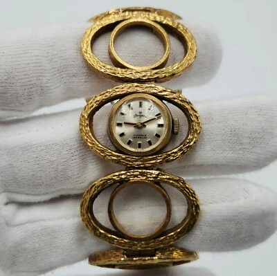 Reloj de Vestir Mecánico Suizo Peugeot Damas Vintage Tono Dorado 17 Joyas Foto 1 de 4