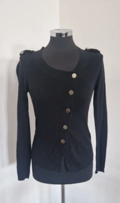 Ted Baker black cardigan size 0 UK 6 bird print back panel long sleeve Alicia  - Image 1 of 4