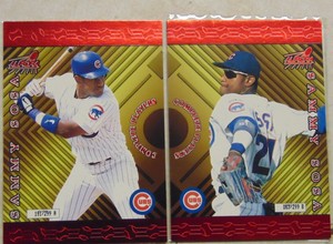 SAMMY SOSA 1999 PACIFIC AURORA COMPLETE PLAYERS RED FOIL # 3B & 3A CUBS SP /299