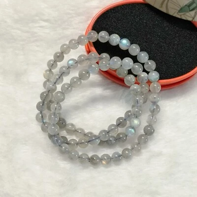 NATUR echter grau Mondstein mehr Runde 6mm+ Kugeln Armband Edelstein Heilstein - Bild 1 von 4