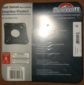 SPRINGFIELD MARINE SEAT SWIVEL ABYC CLASS H-31 FISHING ONLY TYPE B 7 x 7 IN NEW - Picture 1 of 11
