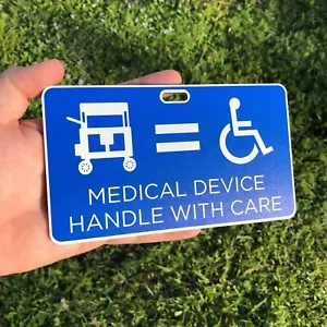 Medizinprodukt Rollstuhlschild für Wagen, Kinderwagen, bedrucktes Aluminium - Bild 1 von 5