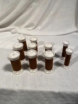 Hot Hair Rollers Curlers Setter from Clairol KF-20-1 3 sizes brown lot of 10 - Image 1 of 4