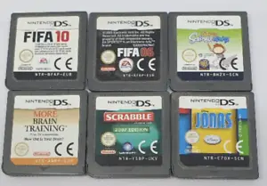 6 x nintendo ds bundle of games cart only fifa, scrabble, jonas, brain train - Picture 1 of 1