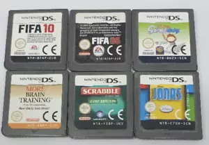 6 x Nintendo DS Spielepaket nur Warenkorb FIFA, Scrabble, Jonas, Gehirnzug - Bild 1 von 1