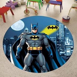 Batman Rug,Superhero Rug,Super Hero Rug,Kids Room Rug,Black Knight Rug,Round Rug - Picture 1 of 10