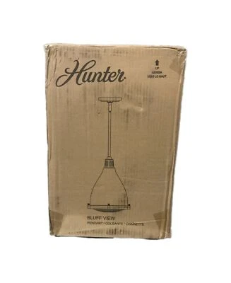 Hunter Bluff View 1 Light Matte Black Island Pendant Light with Metal Shade - Image 1 of 2