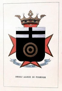 1901 ARALDICA STEMMA FAMIGLIA DEGLI ALBIZI FIRENZE - Imagen 1 de 1