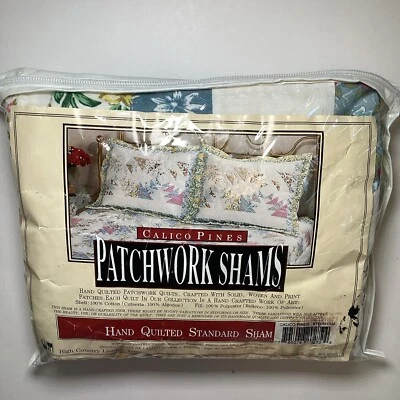 NUEVO High Country Linens Calico Pines Acolchado a Mano Estándar Patchwork Almohada Falsa Foto 1 de 4