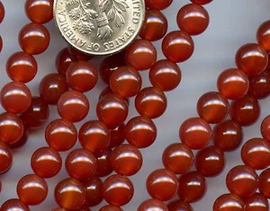 RED CARNELIAN AGATE 6mm Round beads 16" strand - Picture 1 of 5