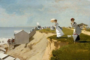 LONG BRANCH NEW JERSEY 1869 BEACH SEA AMERICAN PAINTING BY WINSLOW HOMER REPRO - Picture 1 of 3