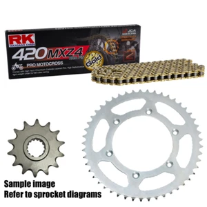 RK Gold MX Chain & Sprocket Kit for 2018-2026 Yamaha YZ65 - 14/47 - Picture 1 of 6