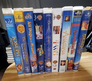 Lot of 9 Collectiable Kids VHS Space Jam Hercules Beauty Beast Anastasia  - Picture 1 of 7