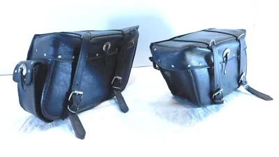 Kawasaki Vulcan 1500 2003 mercado de accesorios negro bolsas de sillín de almacenamiento trasero izquierdo/derecho Foto 1 de 4