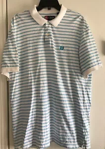 Chaps Mens XXL 2XL Blue & White Short Sleeve Polo Shirt - Picture 1 of 1