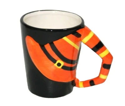"Halloween Bruja Sombrero Mango Naranja Espeluznante Cerámica Café Taza Té Taza Decoración 4x5.5""" Foto 1 de 4