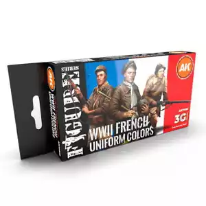 AK INTERACTIVE 11633 - WWII Set di vernici acriliche a colori per uniforme francese - Foto 1 di 2