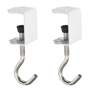 2 Stück Schreibtisch-Hakenklemme, 0,2 bis 1,4 Zoll Klemmbereich, weiß - Bild 1 von 7