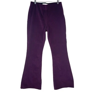 Soft Surroundings Corduroy Pants Purple Sz Medium 32x31 Flared Leg Pull On Retro - Picture 1 of 10