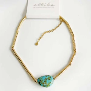 15"+5" Ettika Turquoise Beads Choker Necklace Chic Women Party Vacation Jewelry - Picture 1 of 5
