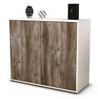 Sideboard Blanka, Weiss matt / Holz-Design (92x79x35cm)