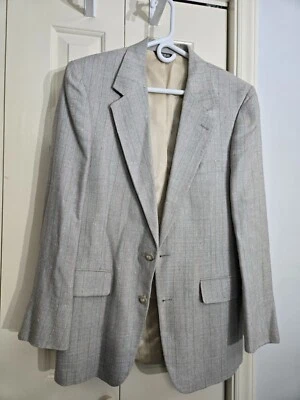 Blazer gris tweed para hombre talla 40R mezcla de lana de dos botones clásico de colección Foto 1 de 4