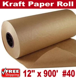12" x 900' Brown Kraft Paper Roll 40lb Shipping Wrapping Cushioning Void Fill - Picture 1 of 1