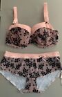 Freya Fifi 32Ff Wired Soft Padded Half Cup Balcony Bra And Small Short Uk10