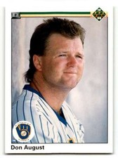 1990 Upper Deck #295 Don August    Milwaukee Brewers Baseball Cards EX/ ID:60814