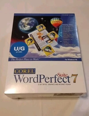 VTG Corel WordPerfect 7 Suite Software For Windows 95 Brand New Old Stock Sealed - Image 1 of 4
