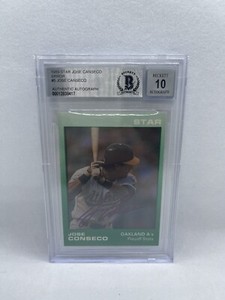 Jose Canseco 1989 Star #5 “CONSECO” ERROR Card Beckett Grade 10 Auto 1
