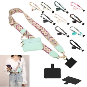 Phone Strap with Zippered Pouch Crossbody Adjustable Lanyard Bag - Zdjęcie 1 z 13